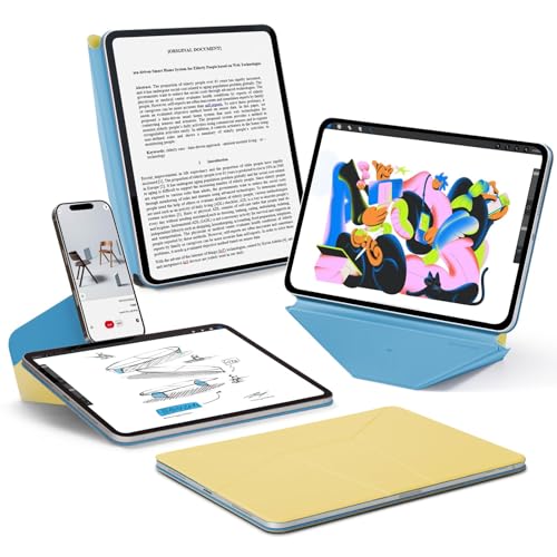 MOFT Dynamic Folio Case for iPad Pro 12.9" (6th 2022 | 5th 2021 | 4th 2020), Slim Magnetic Stand Case with 20+ Viewing Angles, Auto Wake/Sleep, Ultra Thin, Panna Cotta x Faded Jeans Panna Co