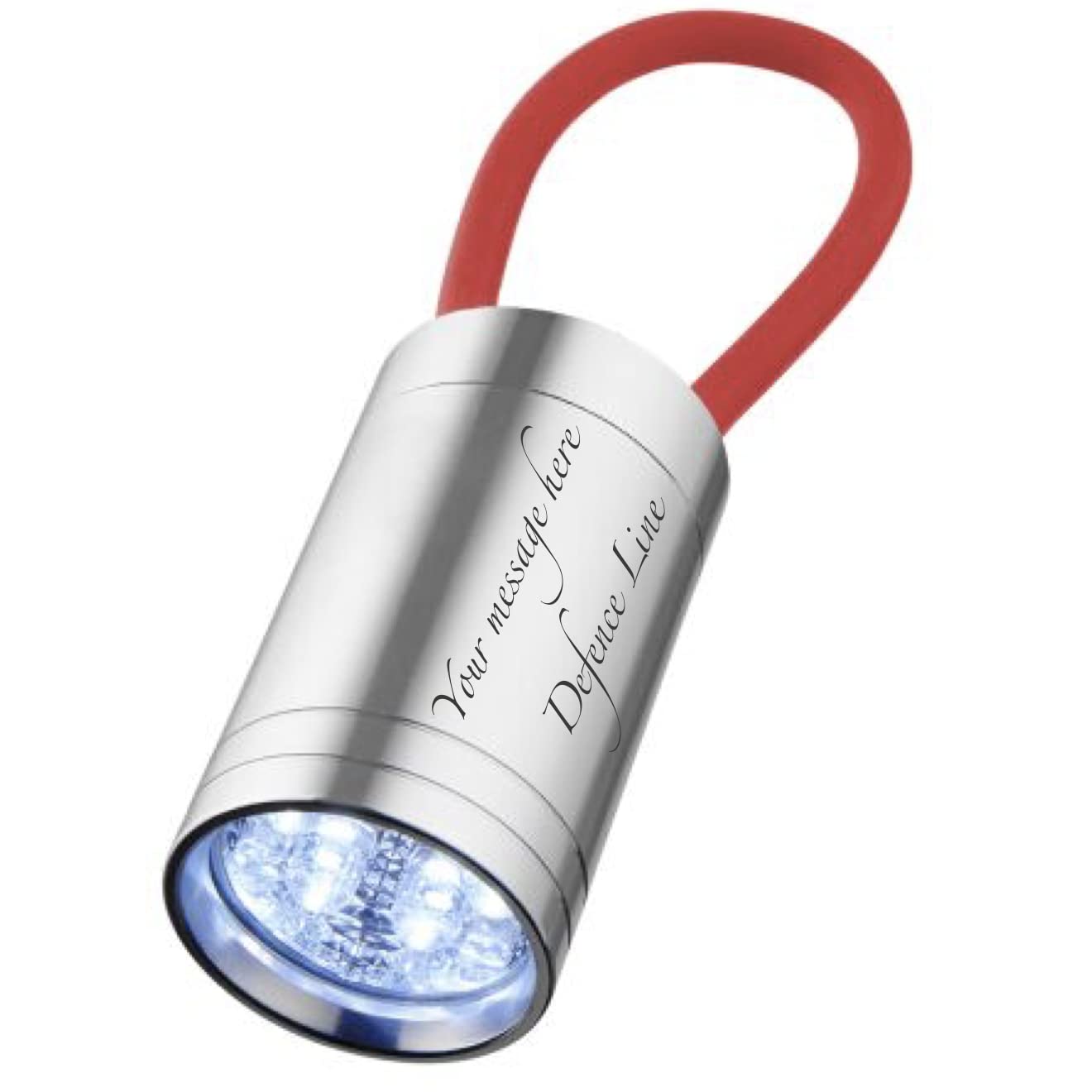 Limited Edition - Deep Laser Engraved - Vela 6-LED Torch with Glow Strap - Best Gift - RED
