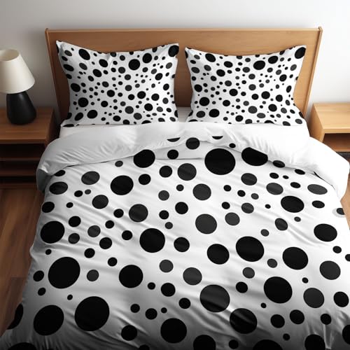 Generisch Bettwäsche Set Weiß Bettbezug 135 x 200 cm, Abstrakte...