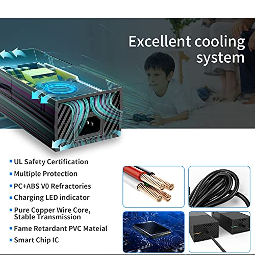 Sumlink Xbox One Power Supply Brick, Ac Adapter Cable Replacement Kit For Xbox One Console Games, Auto Voltage 100-240V, Black #TOP1