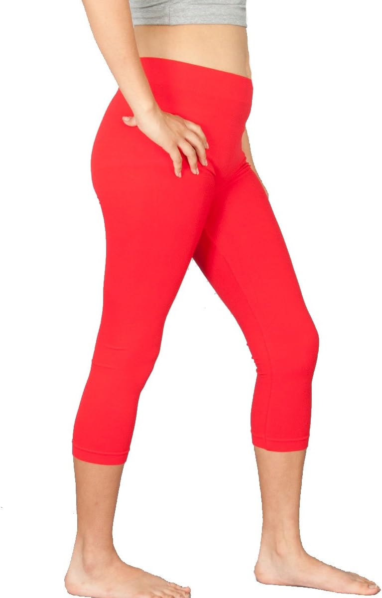 Women's Yoga Capri Leggings (Red)
