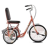 AMZOPDGS Dreirad für Erwachsene mit hohem Kohlenstoffstahlrahmen, 3 Rädern, Verstellbarer Sitz, Kreuzfahrt-Trike mit Einkaufskorb und Rückenlehne für Erholung, Einkaufe