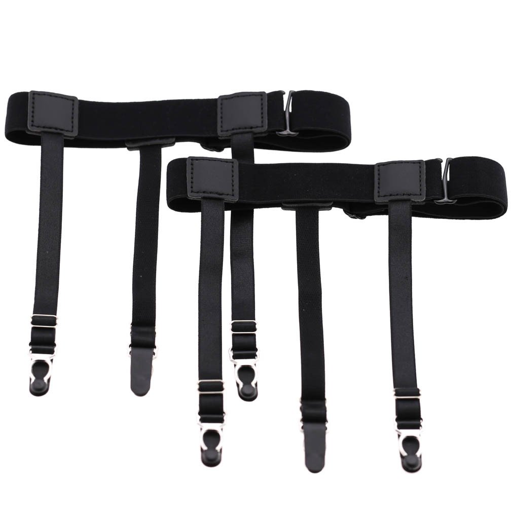 garter belt for shirts Men's Dress Shirt Stays Clips Belt Leg Thigh Suspender Garters Keep Tucked  With Non-slip