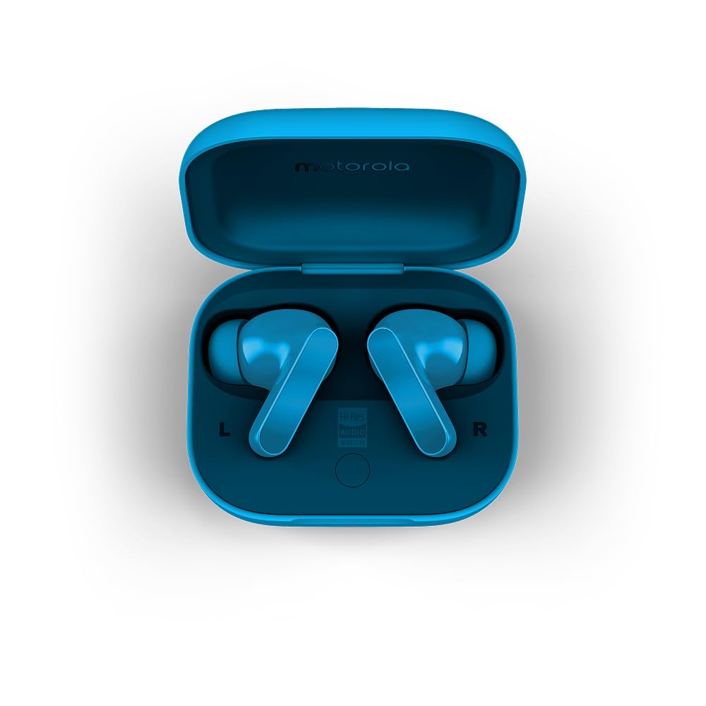Motorola Moto Buds Bass (Blue, True Wireless) | Hi-Res Audio with LDAC | 12.4mm Drivers | 50dB ANC | 6-Mic ENC Calling | Bluetooth 5.3 | 41H Playtime ...