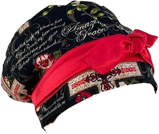 European Style Scrub Cap â€“ Sateen Ribbon - Amazing Grace - Scrub Hat for Women & Men tie Back | Working Cap with Holder. Scrub Hats for Women, Nurses Hats | Dr. Hats