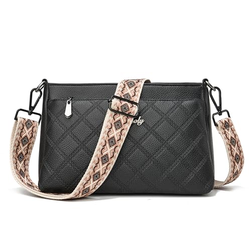 Image of Crossbody Straps for Purses Silver Hardware Purse Strap Wide Shoulder Strap Adjustable Replacement,Retro Jacquard Embroidery for Shoulder Bags, Canvas Tote Handbags