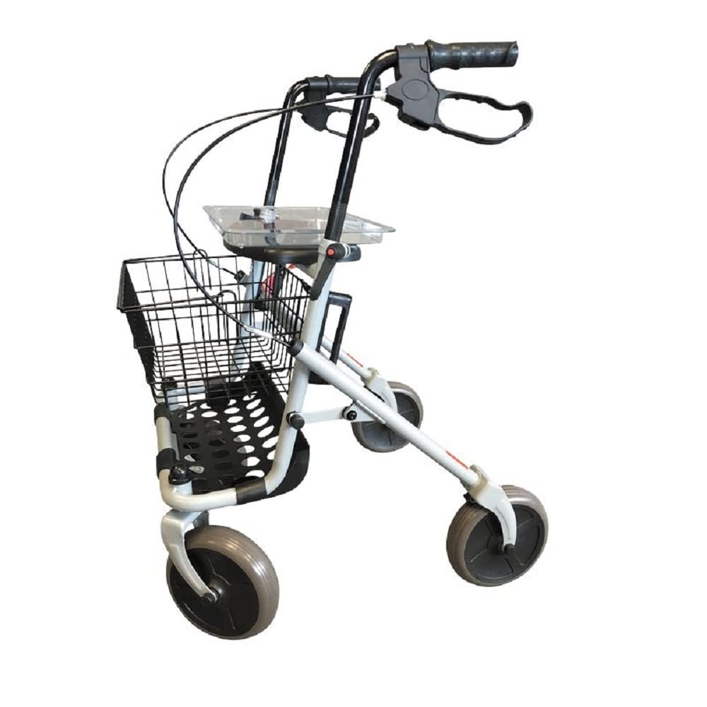 Wszechstronny chodzik na 4 koła, pomoc w chodzeniu dla osób starszych, wiele miejsc do przechowywania, ergonomiczne uchwyty i hamulce parkingowe, solidna konstrukcja, rollator Primo