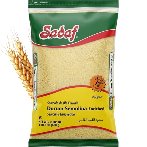Sadaf Durum Semolina Fine - Enriched Durum Semolina for Cooking & Baking - Semolina Flour - Middle Eastern Cuisine - Kosher - 24 Oz Resealable Bag (Pack of 2) image 4