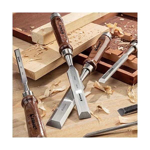 EZARC 6 Pieces Wood Chisel Tool Sets Woodworking Carving Chisel Kit