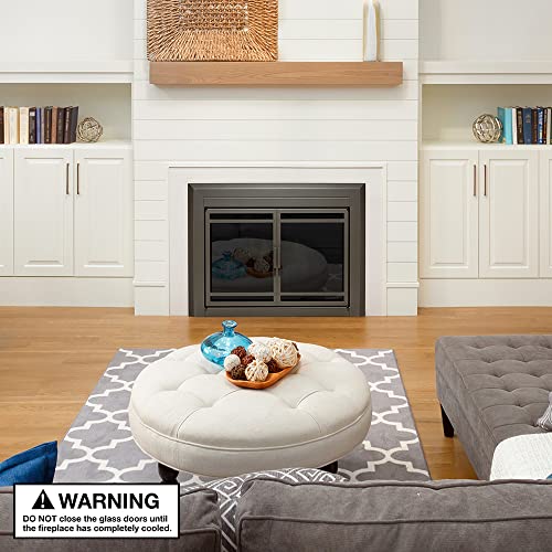 Image of UniFlame Kendall, Cabinet-Style Fireplace Doors, Gunmetal, Size: Small
