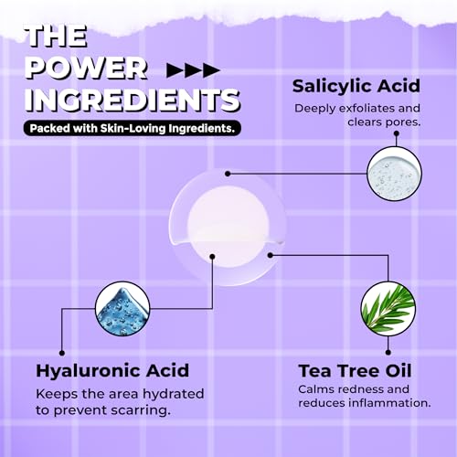 Image of Ultra-Thin Hydrocolloid Pimple Patches - 36 Dots | with 2% Salicylic Acid, Tea Tree & Hyaluronic Acid | Waterproof Acne Spot Cover | Absorbs Pimple Overnight & Reduces Excess Oil | Suitable for All Skin Types (36 - Count)