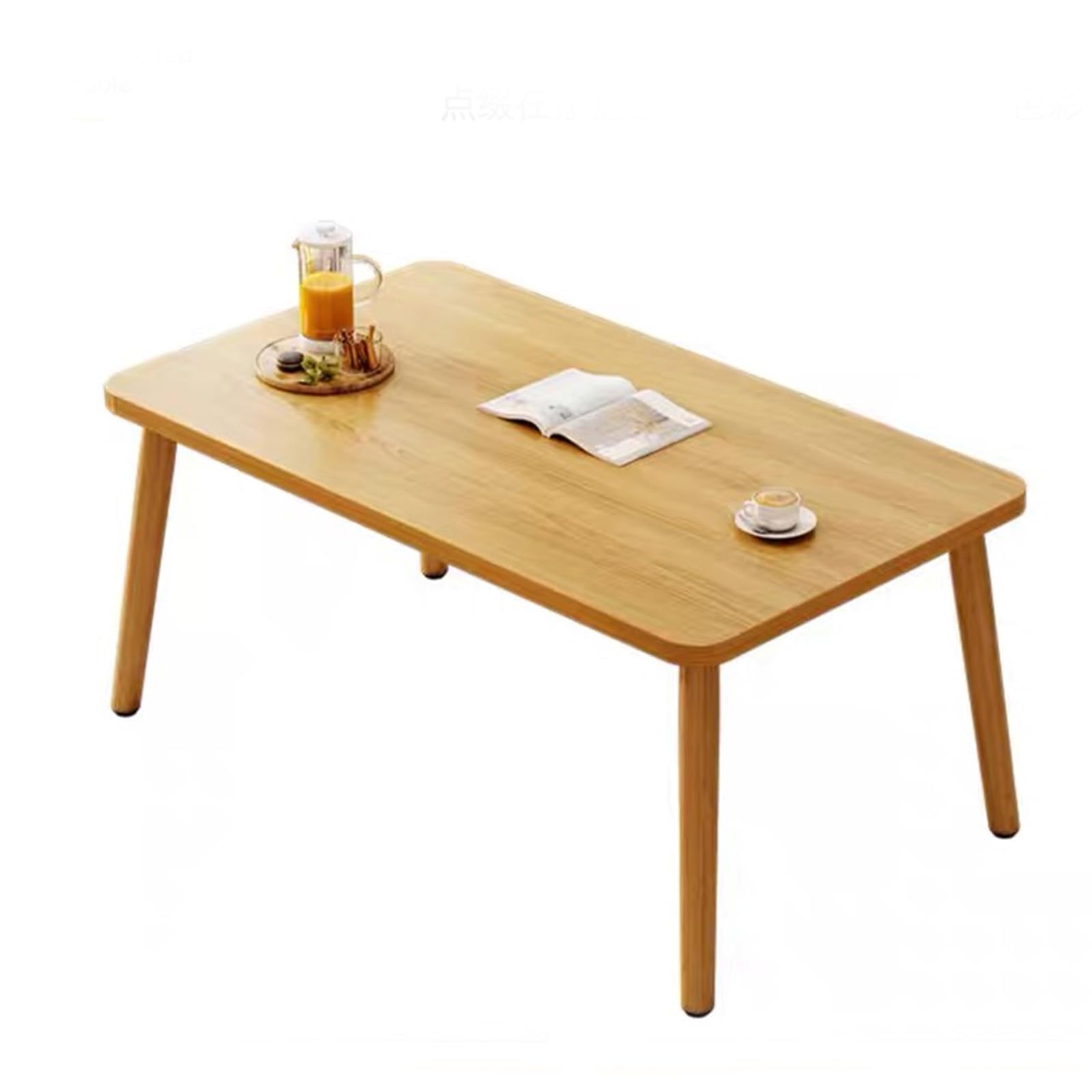 Small Coffee Table Low Table Solid Wood Sturdy Floor Table Desk for Sitting on The Floor, Storage and Living Room Furniture,Natural Wood,24inch (Natural, 24 * 16inch)
