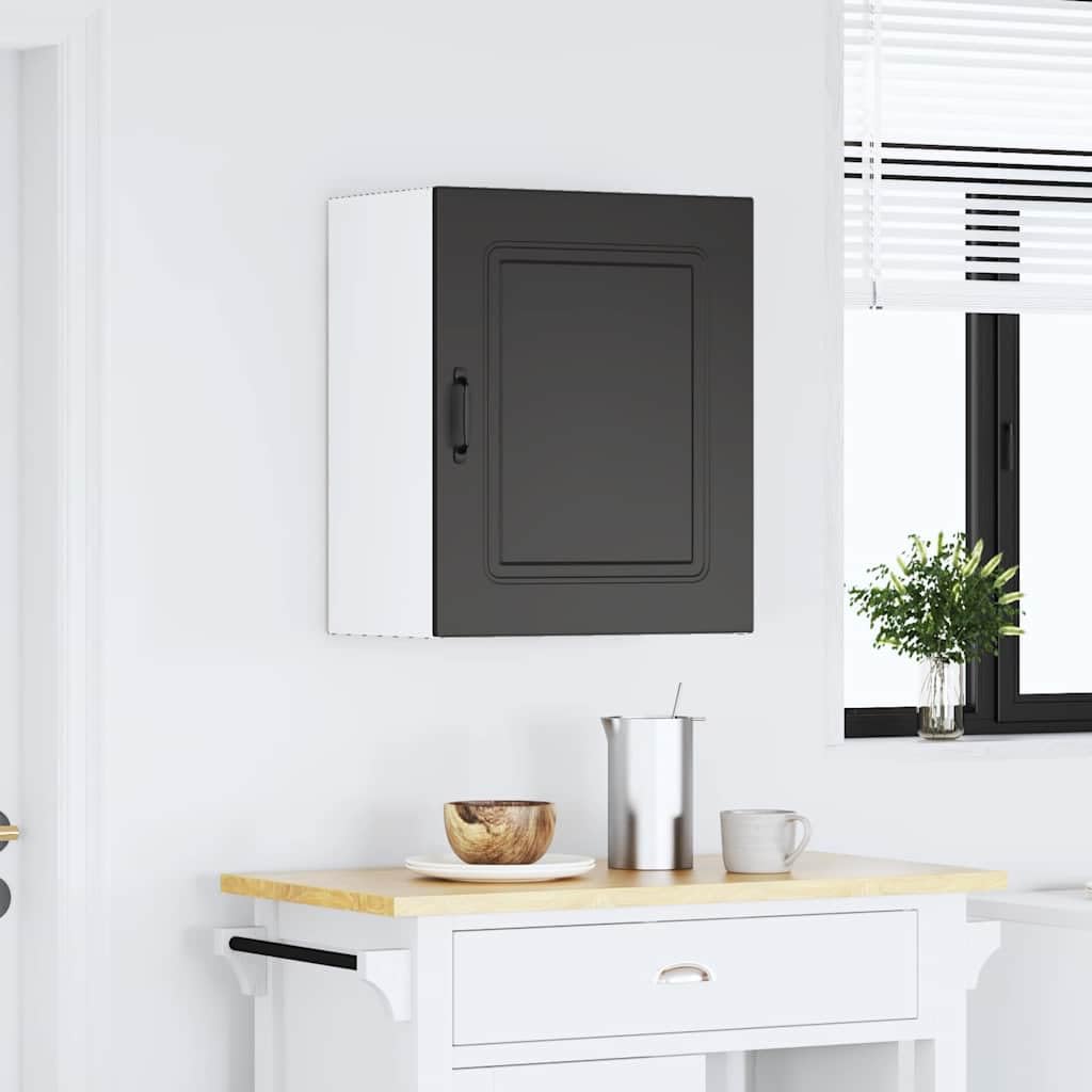 Kalmar Küchen-Hängeschrank Schwarz, Holzwerkstoff, 50x31x60 cm, wandmontiertes Sideboard für Küche & Speisekammer, stabile Lagerung Möbel