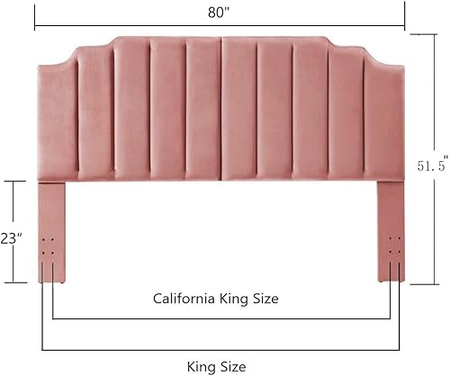 Vista 59 de 24KF - Cabecera con tapiz capitoné de terciopelo, diseño moderno de canales verticales y tablero curvo, para cama King/California King, gris oscuro