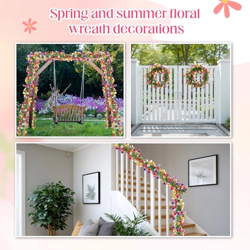 FineCheer 4 Pcs 6 ft Artificial Flowers Wisteria Garland, Multicolor by FineCheer - Used condition - Image 7