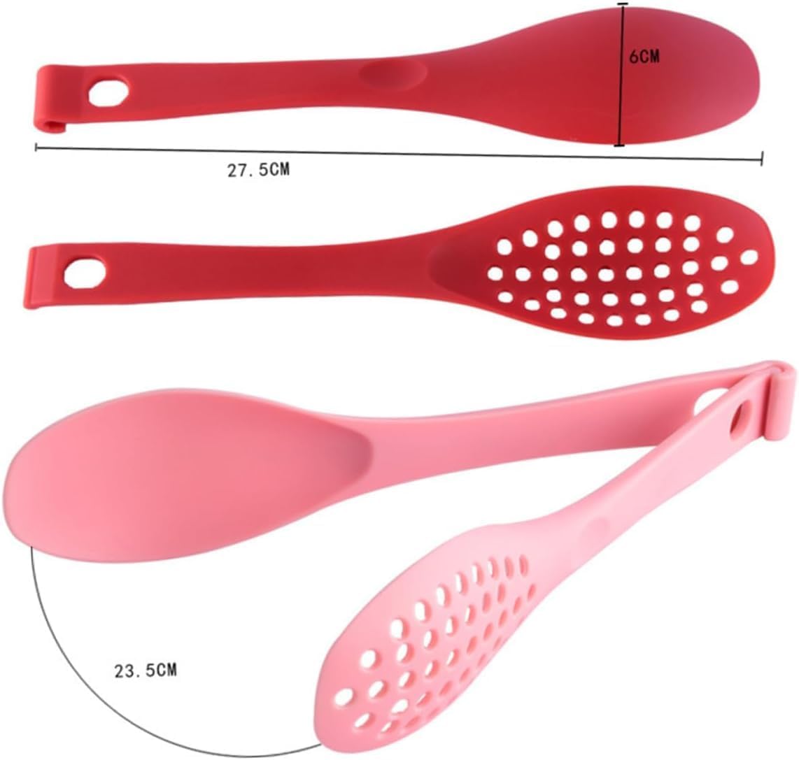 Cooking Tongs 2pcs Kitchen Stuff Safely Multifunctional Food Clip Spoon and Colander Ice Tongs