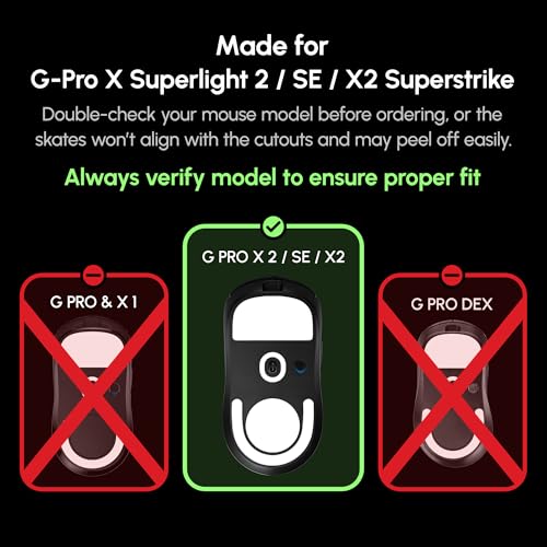 Image of ESPTIGER ICE V2 Gaming Mouse Skates for Logitech G PRO X Superlight 2 - Smooth PTFE Replacement Feet, 2.5D Curved Edges, 3M Adhesive, White