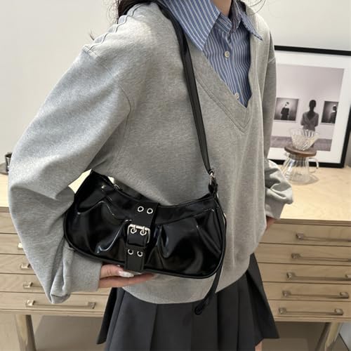 Y2K Shoulder Bag PU Leather Hobo Bags for Women, Small Cute Clutch Purses Going Out Top Handle Purse3