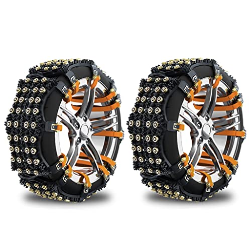 Cadenas de nieve universales ajustables para neumáticos negros de 165-275 mm en pack de 6 unidades