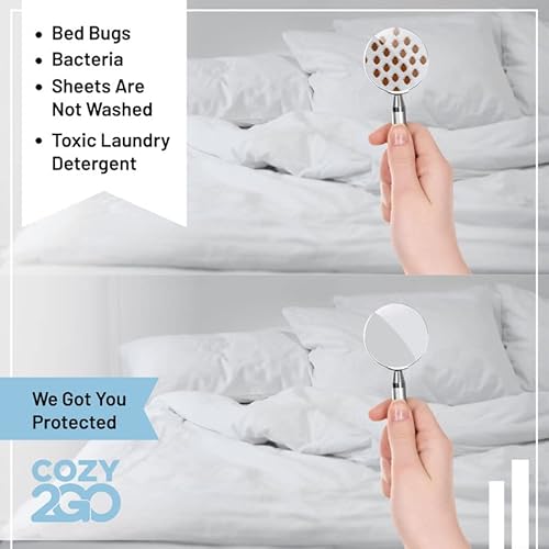 Cozy2Go Disposable Bed Sheets For Travel- Soft White Bedding Set For Hotel- 1 Bed Sheet, 1 Comforter Cover, 2 Pillowcases- Disposable Soft Travel Bedding Hotel, Spa, Hospital - 1 Pack #TOP1