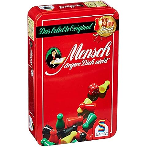 Schmidt Spiele 51204 Mensch ärgere Dich Nicht, Bring Mich mit Spiel in der Metalldose, Bunt Cover