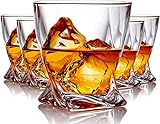 Whiskey Glasses set of 6 Crystal Old Fashioned Rock Glass Scotch Bourbon and Spirits 10 Ounce Liqueur Tumbler Thick Weighted