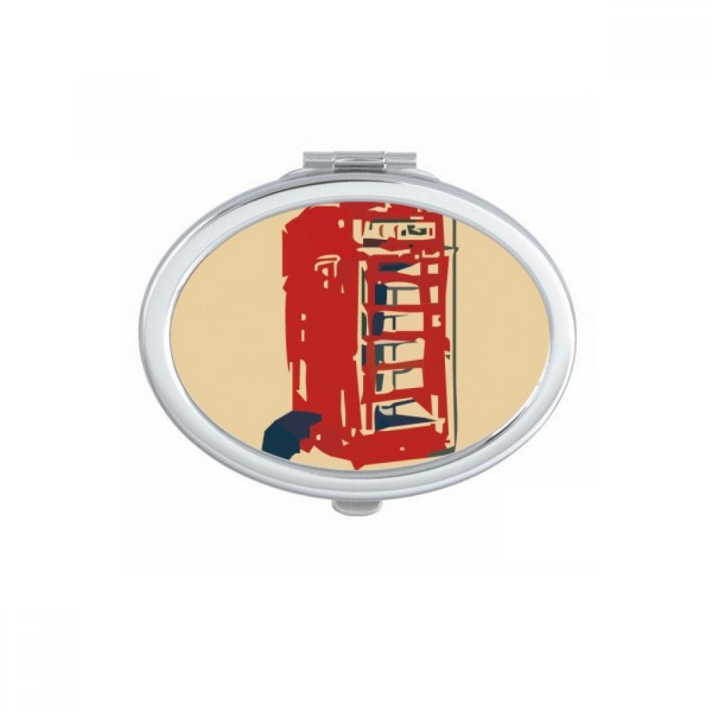 Miroir de maquillage compact cadeau mignon portable avec design cabine pluie