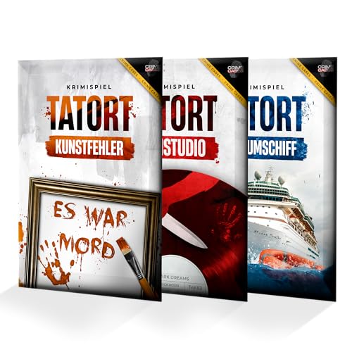 CRIMECASES Krimi-Bundle 3 spannende Fälle in einem Set: Tatort Kunstfehler Tonstudio & Traumschiff | Cold Case Spiele für Erwachsene | Murder Mystery für 1-6 Personen | Perfekt für Krimiabende