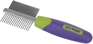 Coastal Pet Li'l Pals Double-Sided Flea & Tick Comb for Small Dogs & Puppies - Grooming Brush Detangles Fur & Removes Mats