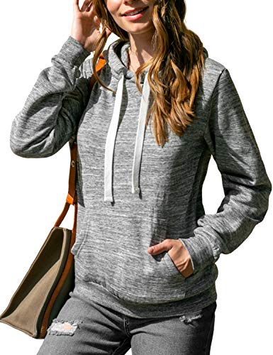 DOUBLJU Basic Lightweight Pullover Sweater Top Essential Comfy Casual Hoodie Sweatshirt for Womens Clothes with Plus Size