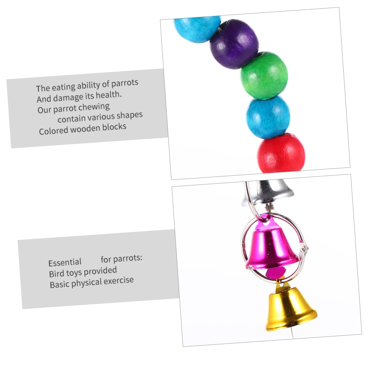 Totority 7Pcs Bird Parrot Chewing for Conures Lovebirds Hanging Swing Climbing Accessories for Birds Enhances Play Reduces