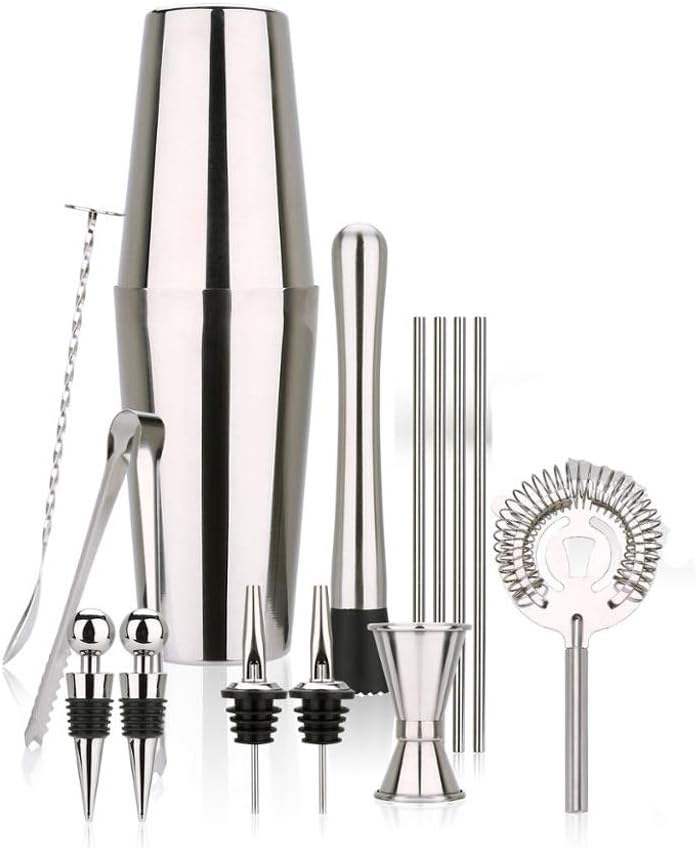 Cocktail Shaker Bar Tool Set 15 Pcs Stainless Steel Bartender Kit Accessories for Home Party DIY