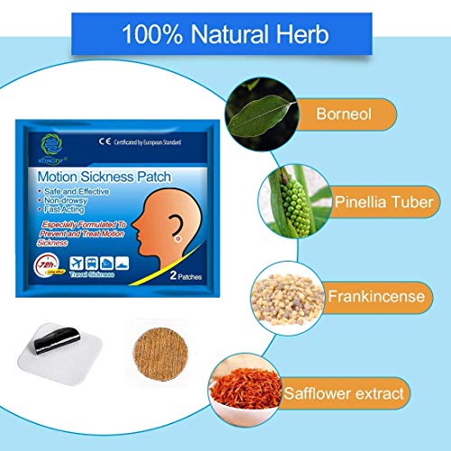 KONGDY 10 pontos de enjoo de movimento para crianças de cruzeiro, patch natural de enjoo do mar atrá