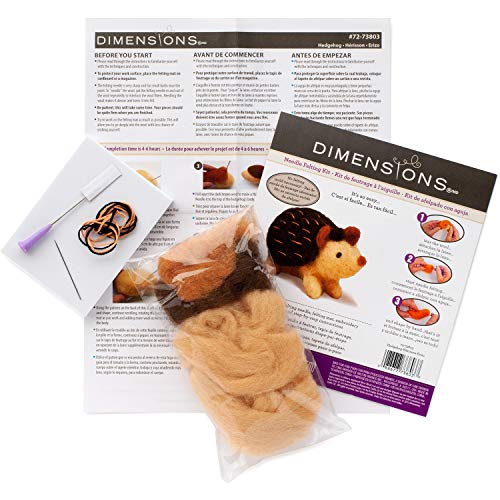 Image of DIMENSIONS 72-73803 Hedgehog Felt Animals Needle Felting Kit, 3.5'' x 2''