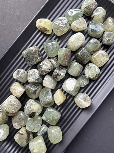 Image of Tumbled Stones, Natural Crystal Healing Stones, Home Office Decor, Aquarium Decorative Pebbles, Vase Fillers (Prehnite, 100)