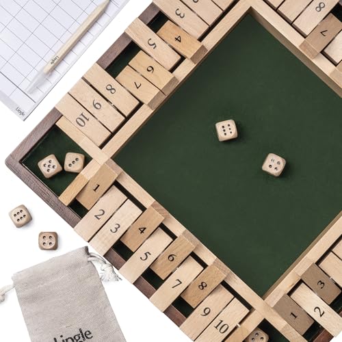 Shut The Box juego de mesa clásico de madera 11.8 pulgadas miniatura 1