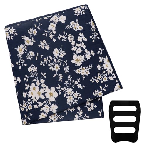 Image of Floral Pocket Squares for Men with Holder Printed Flower Mens Handkerchief Cotton Suit Pocket Hanky for Wedding
