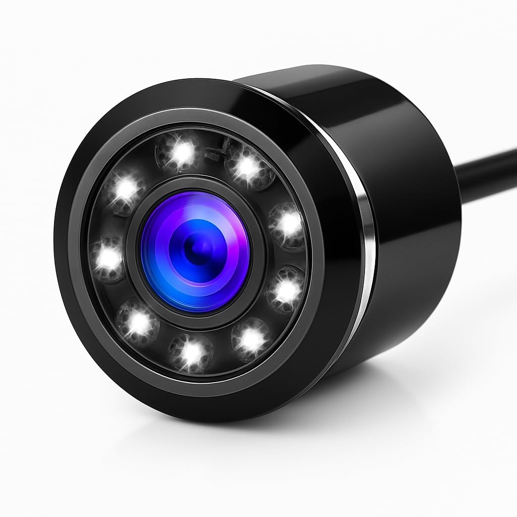 Caraxia Backup Camera for Car 8 LED Lights Infrared Night Vision, IP69K Waterproof Back Up Camera 140 Wide View Angle Rear View Camera Universal for Truck SUV RV Van Travel Trailer-image-11