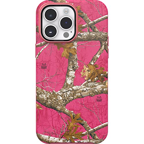 OtterBox iPhone 14 Pro Max (ONLY) Symmetry Series+ Case - Realtree Flamingo Pink (Camo) (GEN 2), Ultra-Sleek, Snaps to MagSafe, Raised Edges Protect Camera & Screen