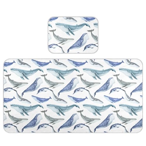 Takiito Whales Baby Cooling Mattress Pad, Soft & Breathable Cooling Mat Keep Baby Cool in Summer 28x52 in, Nursery Essential