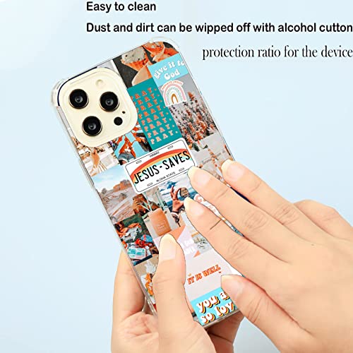 Mehidpur Christian Quotes Case For Iphone 13 Pro Max,Aesthetic Vintage Bible Verses Quotes Jesus Collage Case For Girl Women And Men, Unique Trendy Soft Tpu Iphone 13 Pro Max Case Cover #TOP2