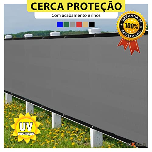 Tela Cerca CK200 Privacidade Com Acabamento Cor Cinza Proteção Shade Metro Linear 200G/M² 2x1