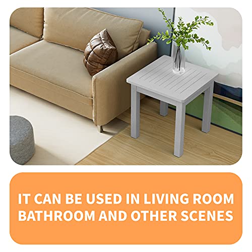 Yefu Oversize Outdoor Side Table, 18 Inch Outside Plastic Adirondack Side Table Weather Resistant, Hips High Strength Poly Wood Rustproof Waterproof Material For Patio, Pool, Front Porch Table(Black) #TOP6