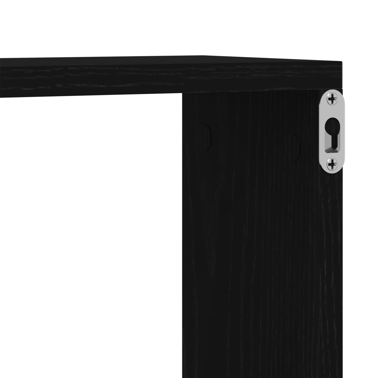 Wandregal Set Schwarz Eiche 2er Set 50x15x50 cm Modernes Design für Wandmontage Robustes Holz Regal Bücher und Deko im Wohnzimmer