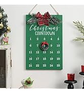 Christmas Countdown Calendar, Farmhouse Christmas Wreath Calendar, Vintage Advance Count Down to ...