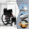Ultralight Portable Aluminum Wheelchair, Folding Self-propelled Manual Sports Chair, with Handbrakes,Quick Release Rear Wheels(A,42cm/16.5in Seat)