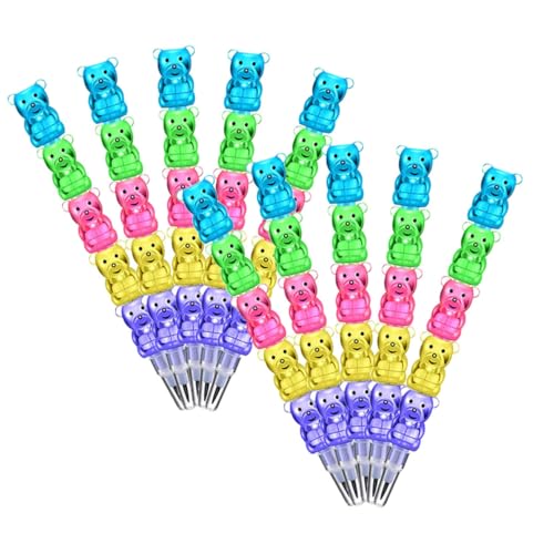 ORFOFE 20個 用積み木ペン 動物デザイン 書きやすい芯交換可能 学習意欲向上 文房具 学生向け