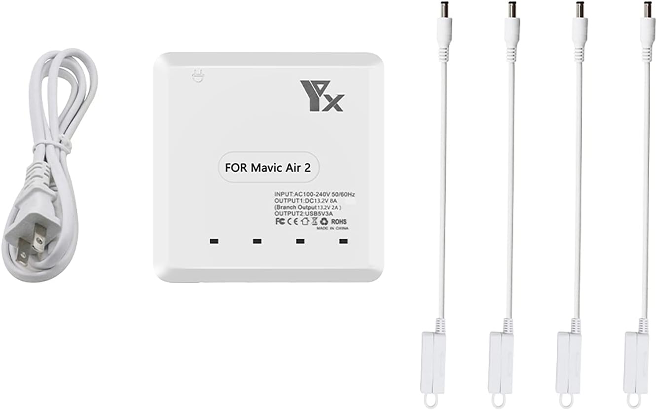 Battery Charger for DJI Air 2S,Mavic Air 2 Drone,6 in 1 Rapid Multi Charging Hub,Simultaneous Charge 4 Batteries and Remote Controller