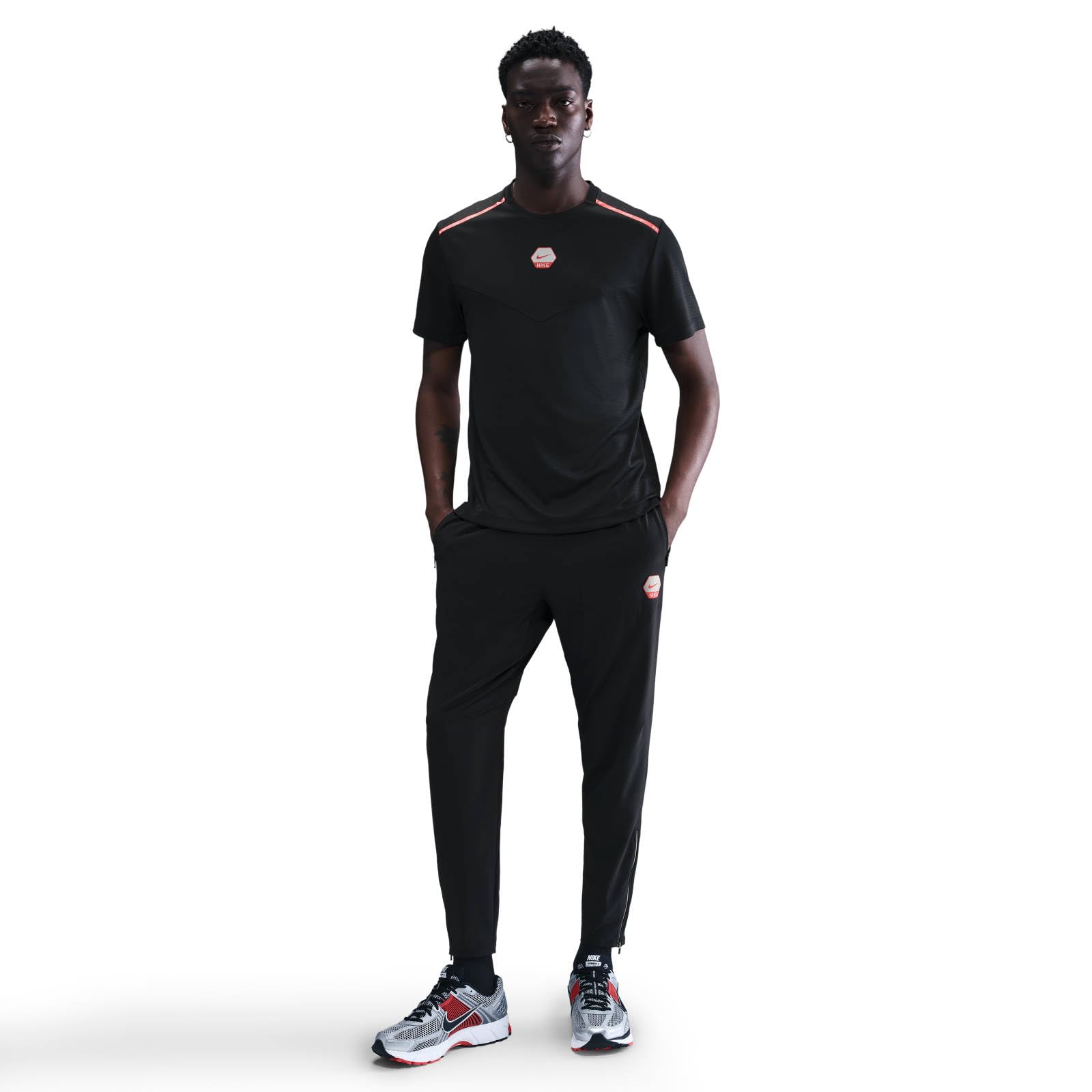Nike Men's City Run Jogging Bottoms - Black/Red - S