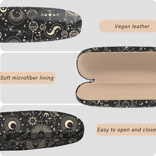 Image of Eyeglasses Case Hard Shell Protective Case for Glasses Eyeglass Box with Cleaning Cloth for Girls Women Cute Aesthetic